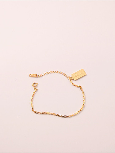 Titane avec bracelets carrés simplistes plaqués or