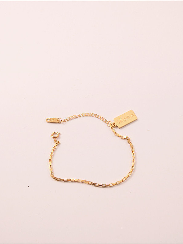 Titanium With Gold Plated Simplistic Square Bracelets