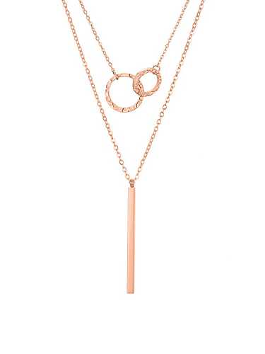 Rechteckige minimalistische Lasso-Halskette aus Edelstahl