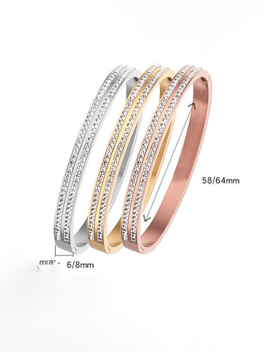 Titanium Steel Cubic Zirconia Geometric Minimalist Band Bangle