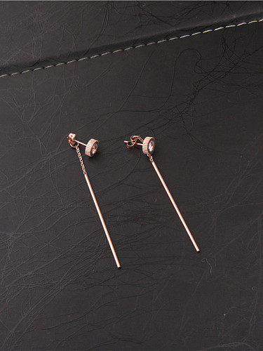 Simple Style Zircons Line Earrings