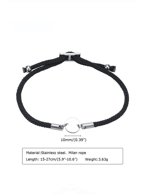 Stainless steel Artificial Leather Geometric Minimalist Adjustable Bracelet