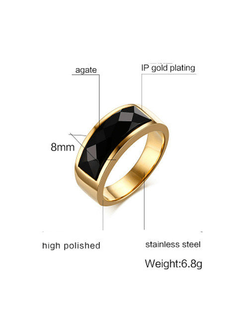 Stainless steel Carnelian Geometric Minimalist Band Ring
