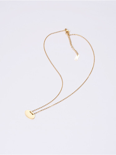 Titanium With Gold Plated Simplistic Oval Necklaces