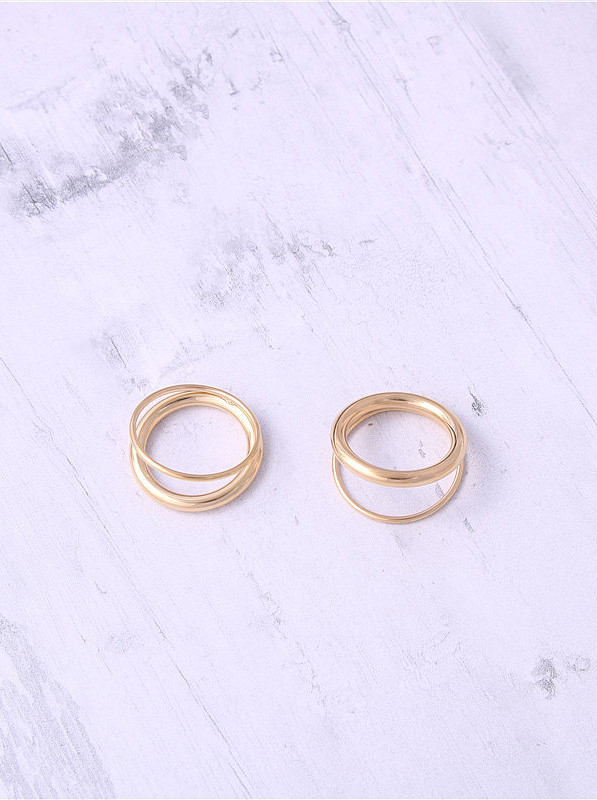 Titanium With Gold Plated Simplistic Round Stacking Rings