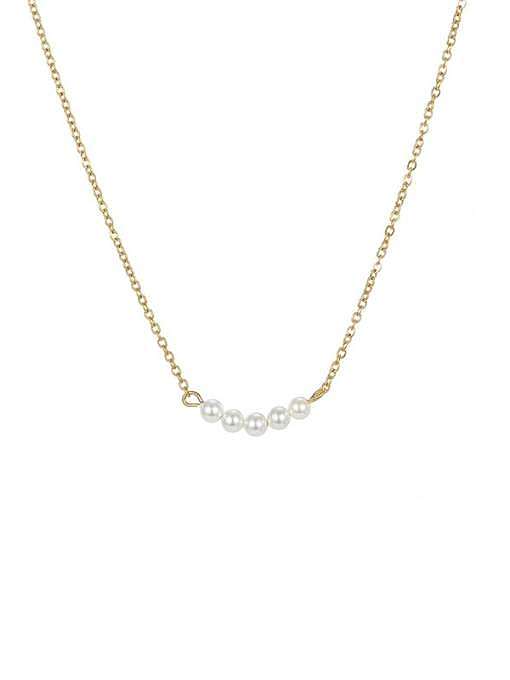 Stainless steel Glass Bead Minimalist Choker Necklace