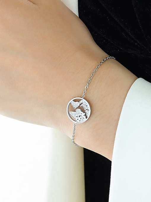 Pulsera de collar de nube minimalista de circonita cúbica de acero titanio