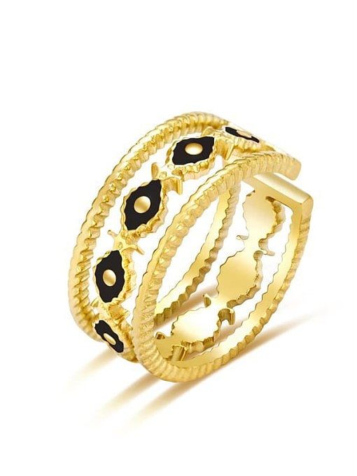 Stainless steel Enamel Evil Eye Vintage Band Ring