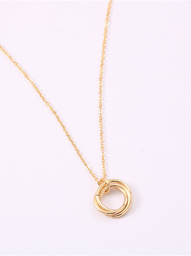Titanium With Gold Plated Simplistic Hollow Geometric Necklaces