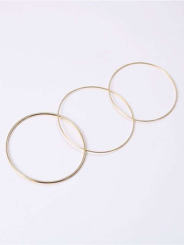 Titanium With Imitation Gold Plated Simplistic Round Bangles