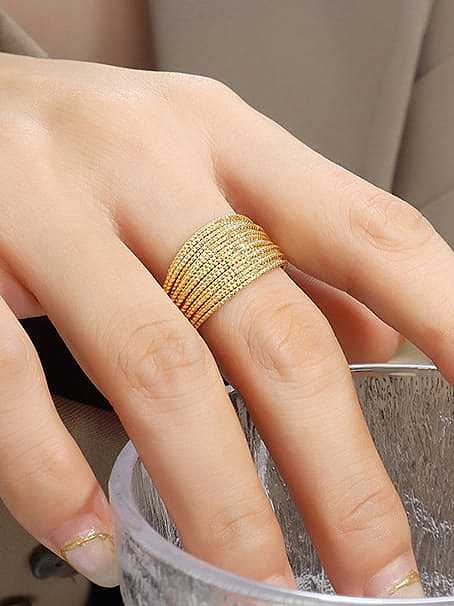 Geometrischer stapelbarer Vintage-Ring aus Titanstahl