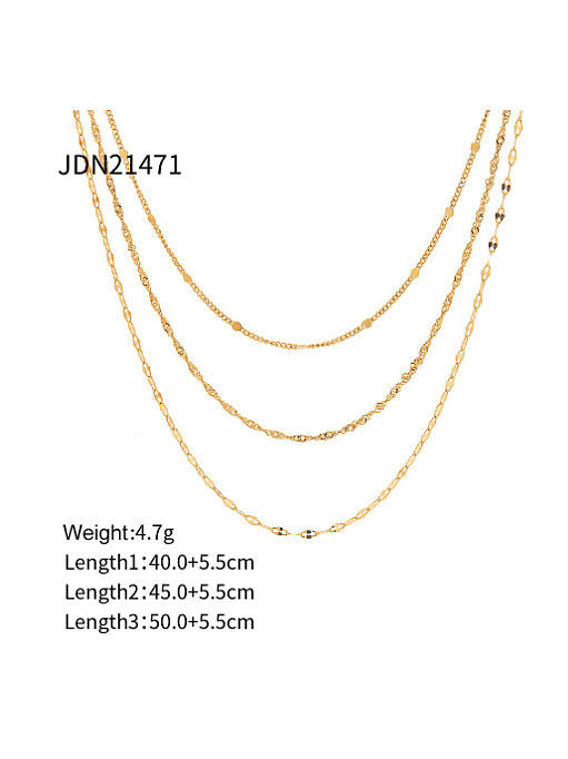 Stainless steel Minimalist Chain Multi Strand Necklace