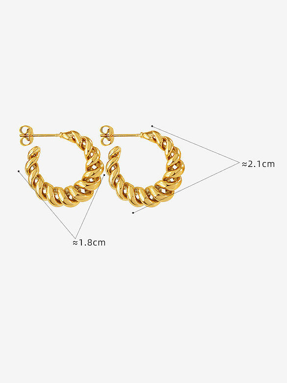Brass Geometric Vintage Stud Earring