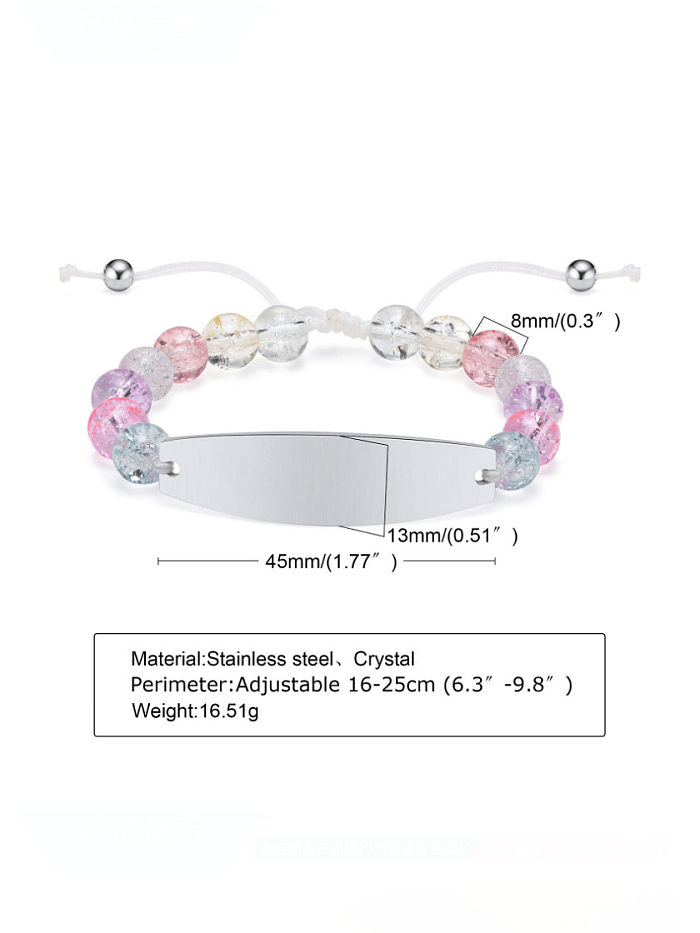 Bracelet ajustable minimaliste géométrique en perles d'acier inoxydable