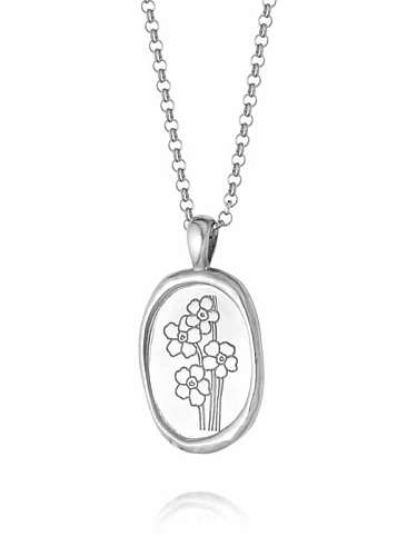 Collier pendentif géométrique minimaliste fleur en acier titane