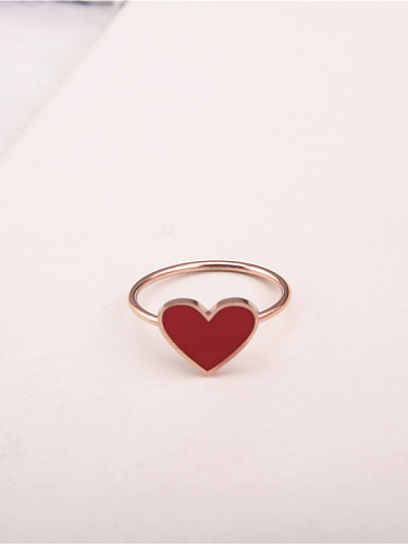 Sweet Heart-shaped Titanium Ring