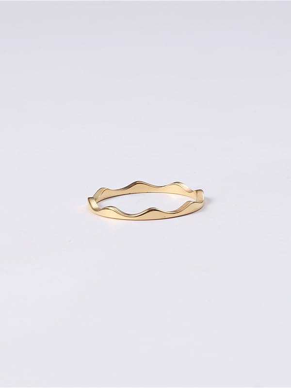 Titanium With Imitation Gold Plated Simplistic Round Band Rings