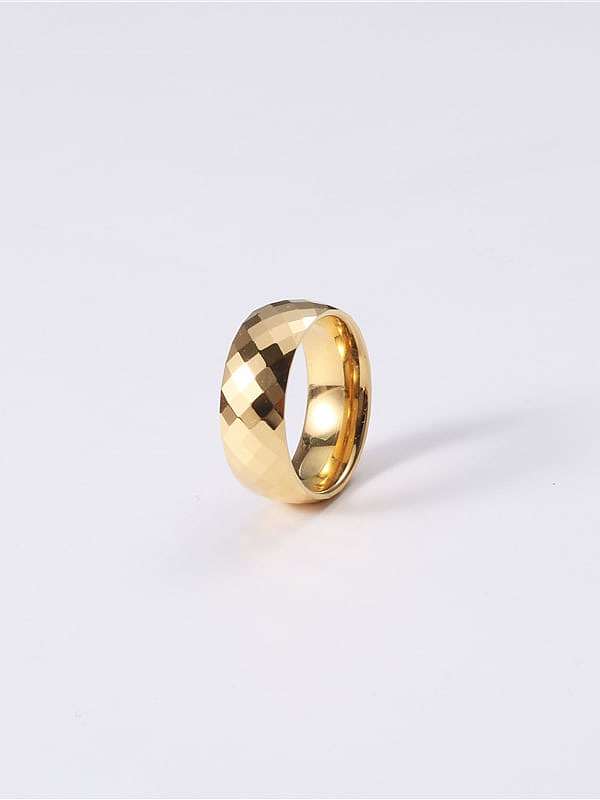 Titanium With Imitation Gold Plated Simplistic Round Band Rings