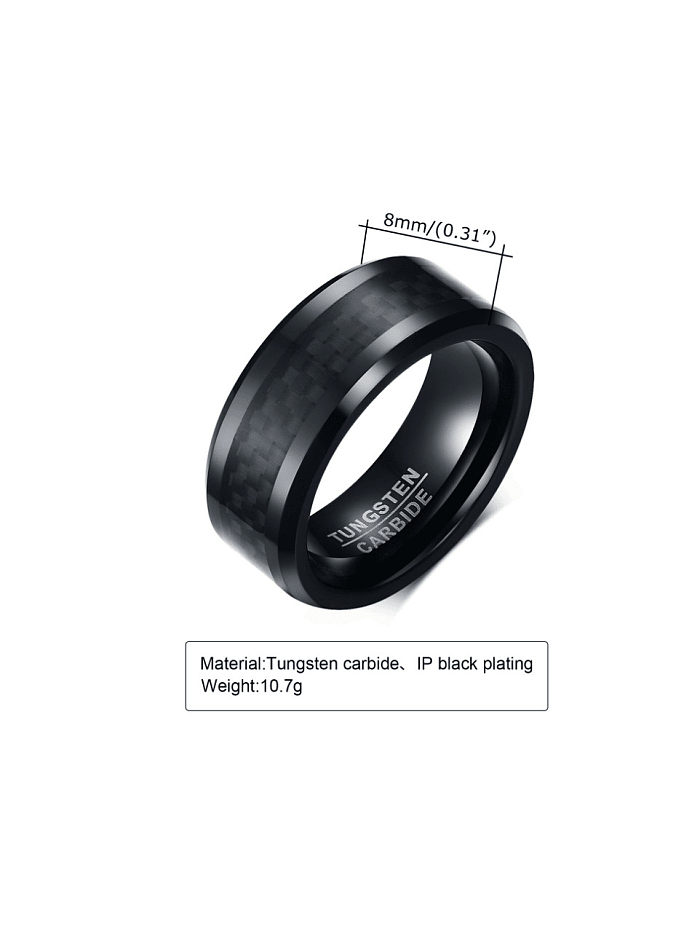 Tungsten Geometric Minimalist Band Ring