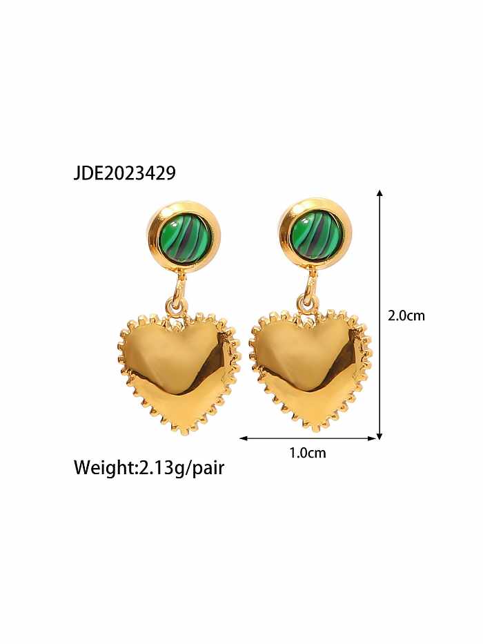 Stainless steel Turquoise Heart Trend Stud Earring