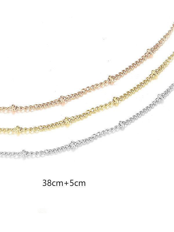 Collier multi-rangs minimaliste rond en acier inoxydable