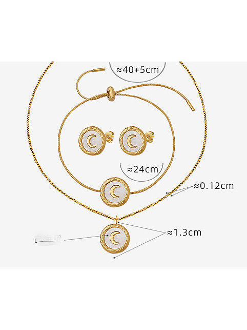 Ensemble bracelet et collier de boucles d'oreilles géométriques vintage en titane et acier