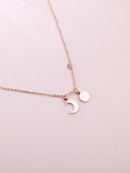 The Moon and Stars Pendant Clavicle Necklace