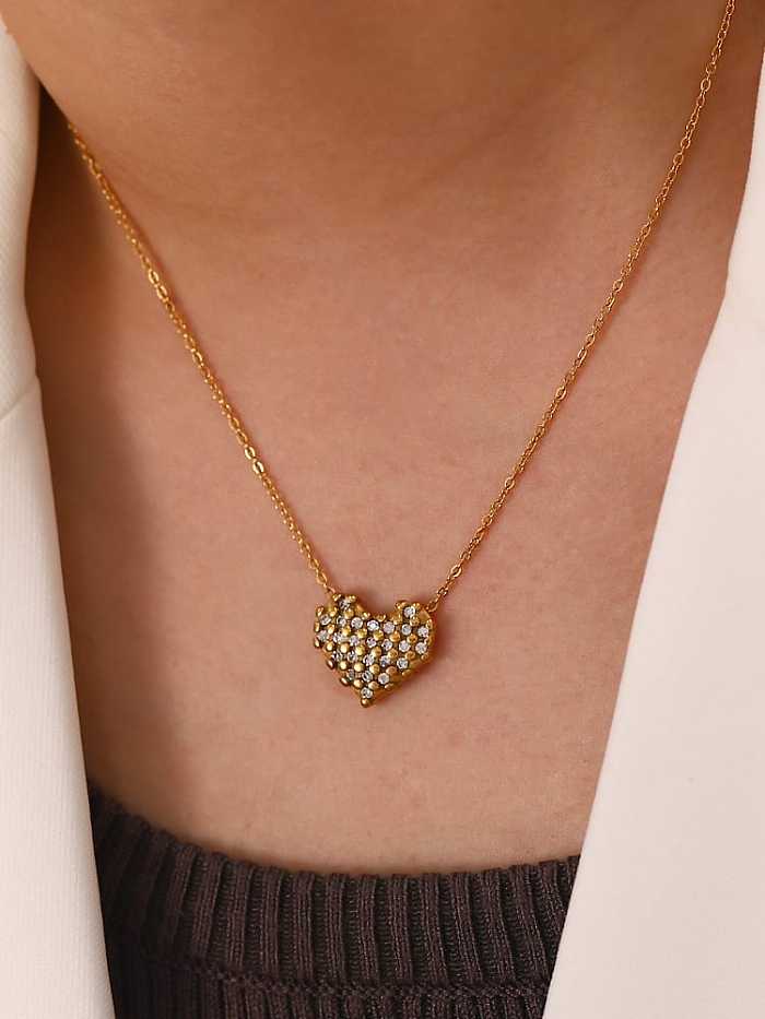 Edelstahl Strass geometrische Vintage Halskette