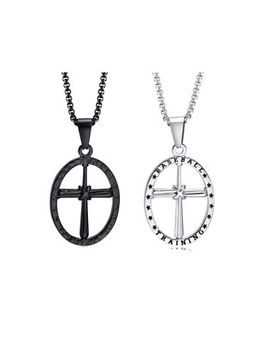 Stainless steel Geometric Hip Hop Cross Necklace