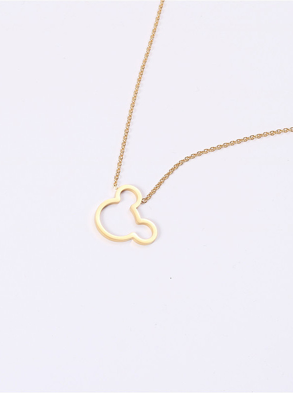 Titanium With Gold Plated Simplistic Mickey Mouse Necklaces