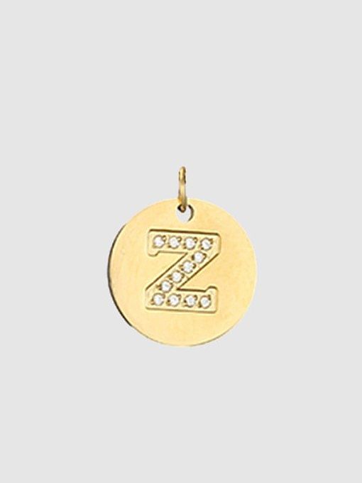 Collier pendentif rond minimaliste en titane 26 lettres