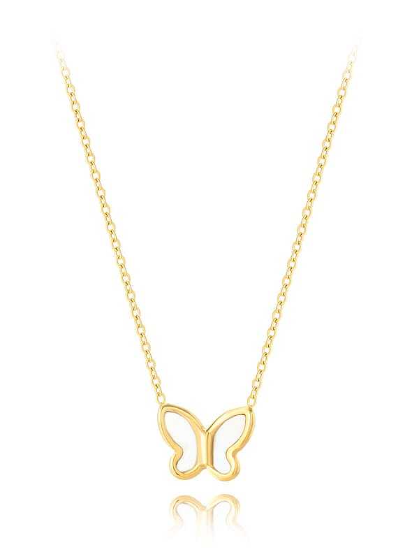 Edelstahl Muschel Schmetterling minimalistische Halskette