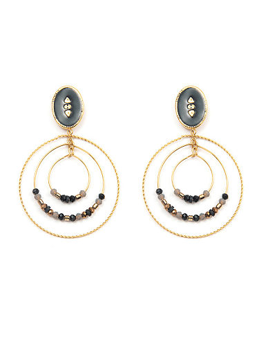 3-Ring-Ohrring aus 14 Karat vergoldetem Edelstahl mit manueller Perlenbeschichtung
