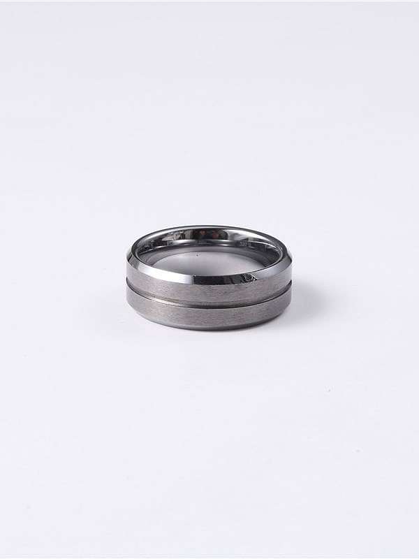 Titanium With Black Gun Plated Simplistic Round Band Rings