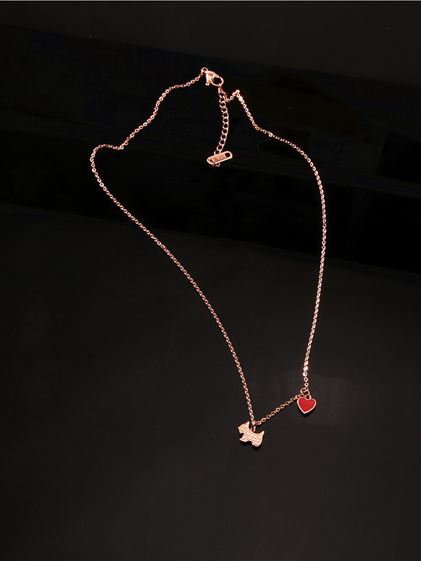 Collier clavicule pendentif en forme de coeur rouge