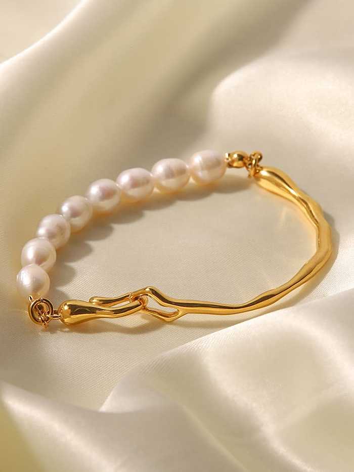 Bracelet vintage géométrique en perles en acier inoxydable