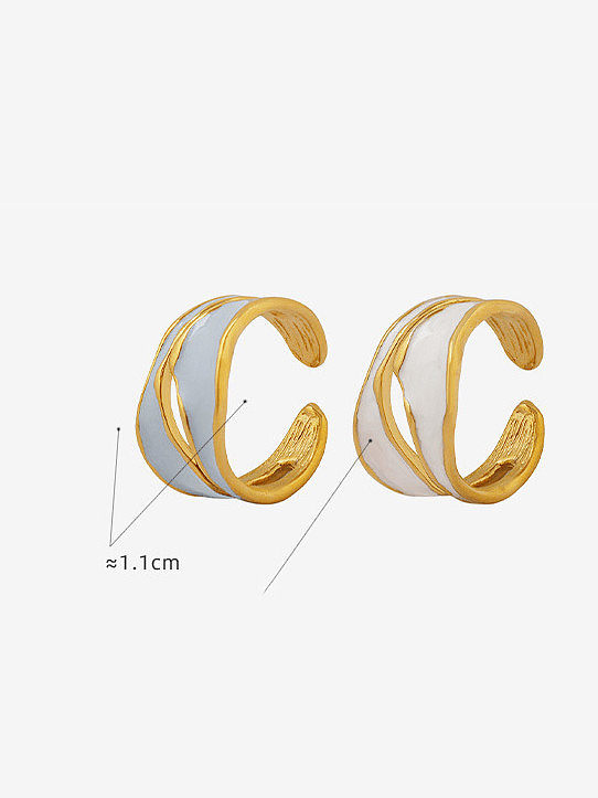 Titanium Steel Enamel Irregular Minimalist Band Ring