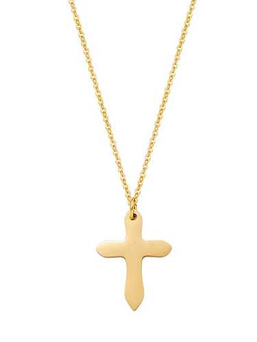 Cross Exquisite Fine Chain Necklace Gold Stainless Steel Sweater Chain