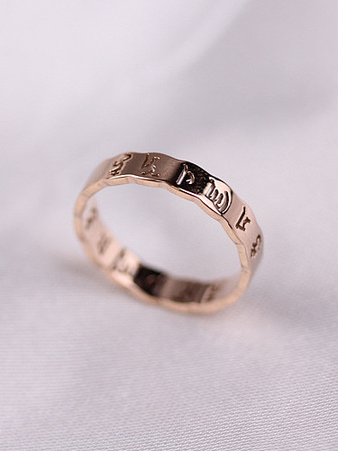 Hollow Words Retro Style Ring