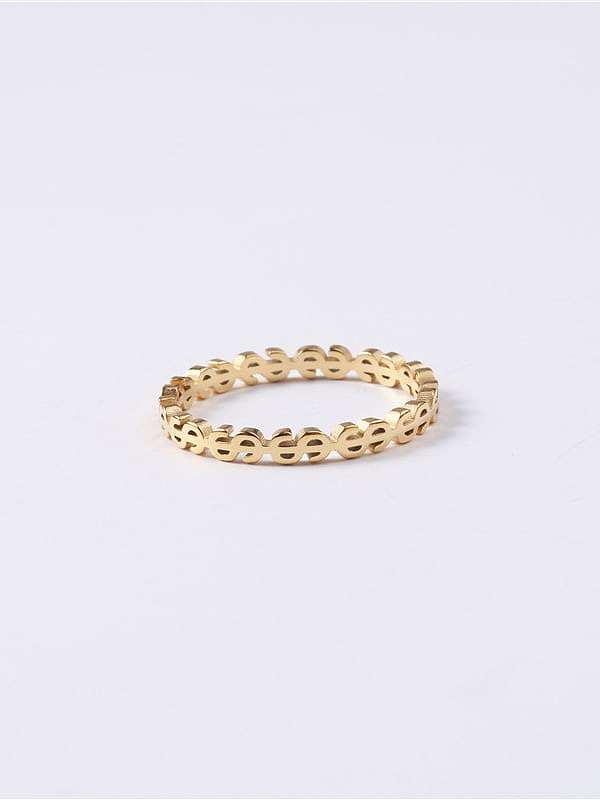 Titanium With Imitation Gold Plated Simplistic Round Band Rings