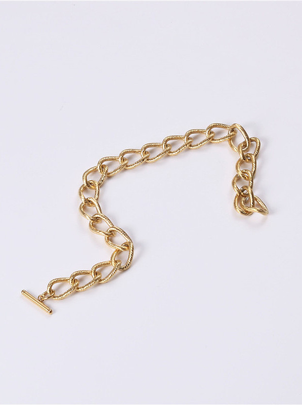 Titanium With Gold Plated Exaggerated Hollow Chain Bracelets