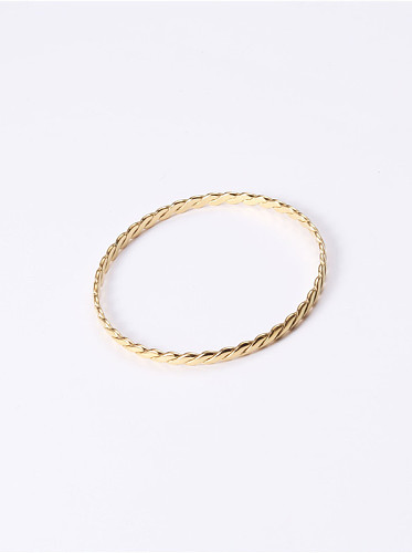 Titanium With Gold Plated Simplistic Smooth Wave Bangles
