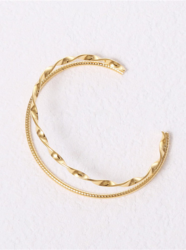 Titane avec bracelets multicouches simplistes de taille sans torsion plaqués or