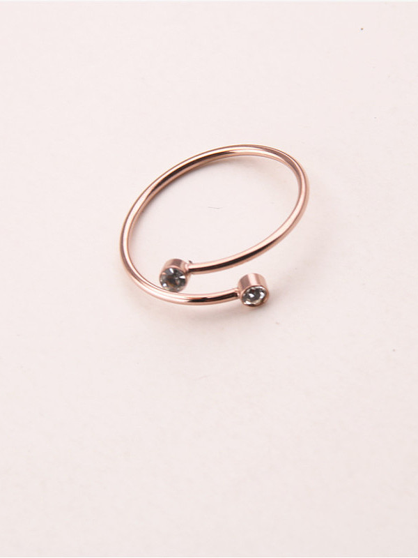 Simple Style Zircons Opening Ring