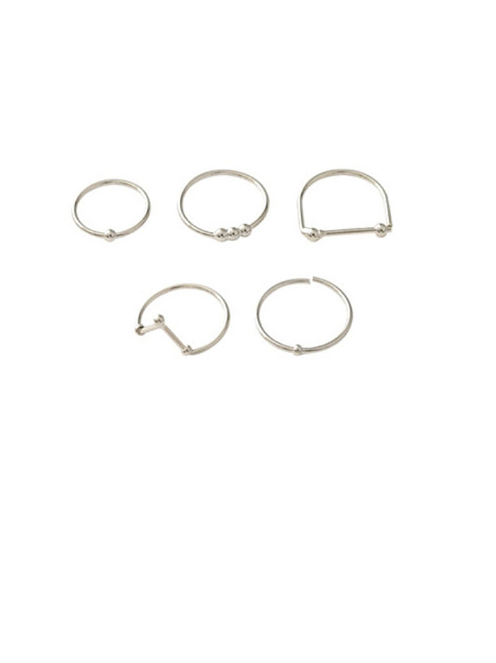 Titanium With Rose Gold Plated Simplistic Round Midi Rings