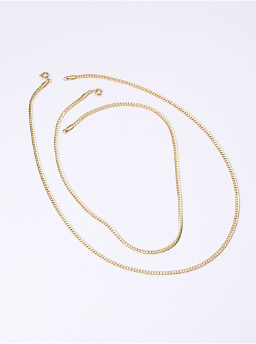 Titanio con cadena de serpiente corta simplista chapada en oro