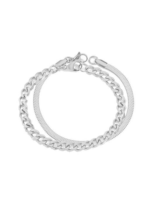 Stainless steel Minimalist Hollow Chain Strand Bracelet