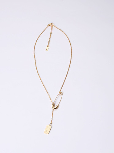 Titane avec colliers à broches géométriques simplistes plaqués or