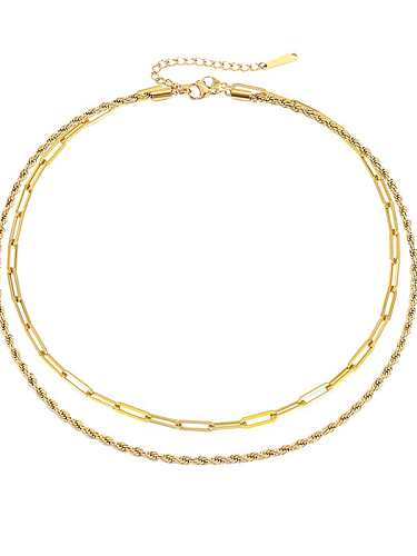 Unregelmäßige minimalistische mehrsträngige Halskette aus Edelstahl