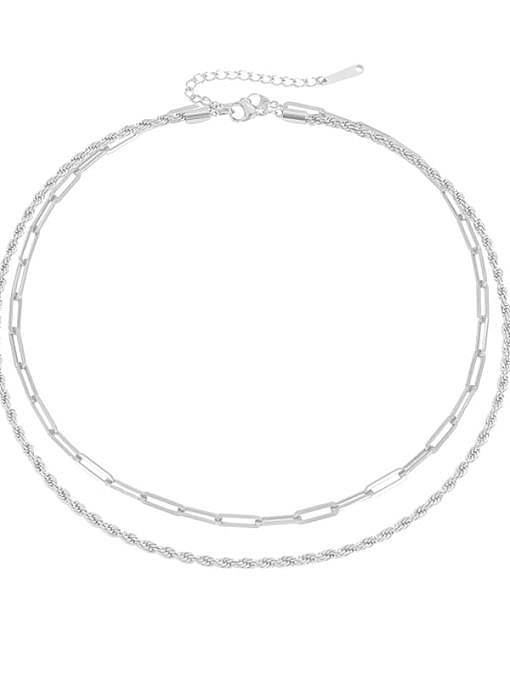 Unregelmäßige minimalistische mehrsträngige Halskette aus Edelstahl